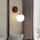 Nordic Glass Wall Light Fixture Axyaa Walnut Wood Lamparas