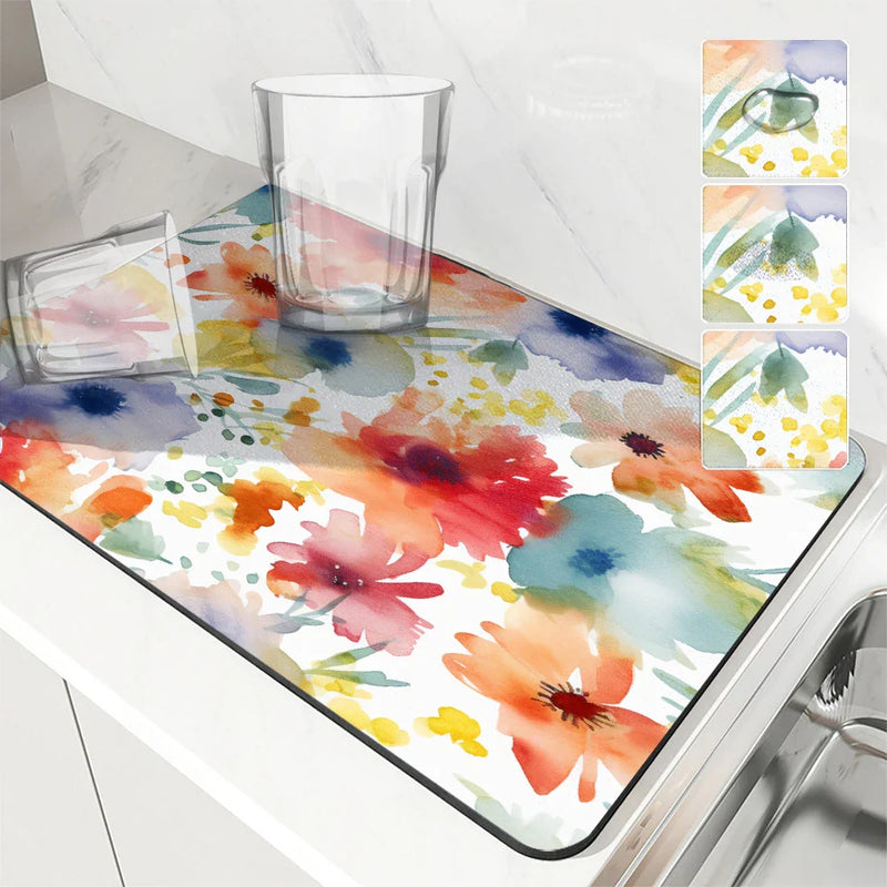 Axyaa Diatom Mud Kitchen Drain Pads: Absorbent Tableware Mat for Coffee Machine & Bowls