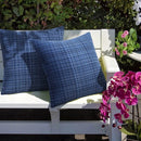 Axyaa Navy Blue Outdoor Waterproof Pillow Covers - Set of 4