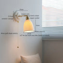 Axyaa Pleats Ceramic LED Wall Sconce Lamp with Adjustable Copper Arm