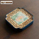 Axyaa Hand-painted Lotus Pot Holder Gaiwan Tea Tray Coasters