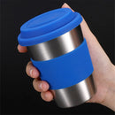 Axyaa 304 Stainless Steel Coffee Cup with Cover, Portable Travel Mug, 350ml