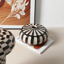 Axyaa Geometric Check Ceramic Vase, Rough Pottery Handicraft, Home Decoration Accessories