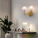 Axyaa Copper Crystal Wall Light Ball Sconce for Bedroom and Living Room