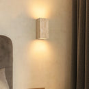 Axyaa Nordic LED Wall Light Square Yellow Travertine Bedside Lamp