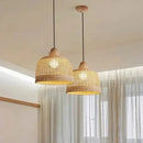 Axyaa Rattan Chandelier - Natural Materials Pendant Light for Home Decor