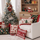 Axyaa Red Snowflake Cushion Cover - Christmas Sofa Pillowcase