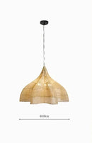 Axyaa Modern Rattan Pendant Lamp for Living Room, Restaurant, Kitchen, Handmade LED Light