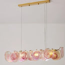 Axyaa Pink Glass Ceiling Chandelier Luxury Hanging Light French Vintage Pendant Lamp