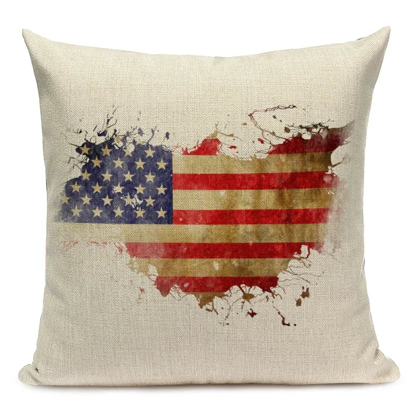 Axyaa Union Jack American Flag Throw Pillow Cases 45x45cm Square Top King Size