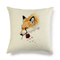 Axyaa Fox Pattern Linen Pillow Cover 45*45cm