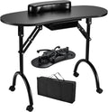 Axyaa Foldable Nail Desk with Drawer & Wrist Rest - Portable Manicure Station