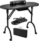 Axyaa Foldable Nail Desk with Drawer & Wrist Rest - Portable Manicure Station