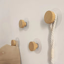 Axyaa Wooden Hook: Self-adhesive Simple Wall Hanger for Bathroom, Bedroom, Towels, Keys