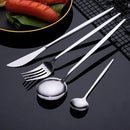 Axyaa Stainless Steel Dinnerware Set with Cutlery - 24Pcs Flatware Silverware