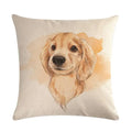 Cartoon Dog Cushion Cover by Axyaa - Linen Pet Pillow for Home Office Sofa Decor