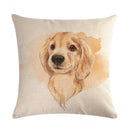 Cartoon Dog Cushion Cover by Axyaa - Linen Pet Pillow for Home Office Sofa Decor
