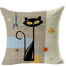 Axyaa Linen Cat Pillowcase 45x45 - Home Decor Cover for Sofa Bed