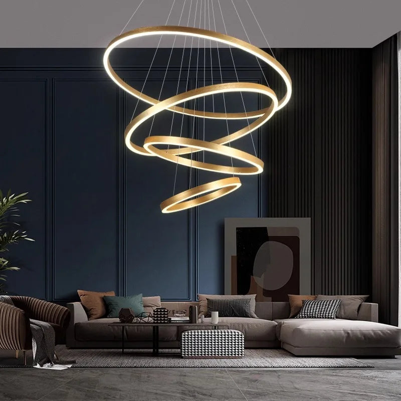 Axyaa Stainless Steel LED Chandelier for Nordic Home Decor