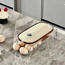 Axyaa Clear Plastic Egg Holder Fridge Organizer Bin - Stackable Automatic Rolling Dispenser