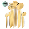 Axyaa Rose Gold Stainless Steel Cutlery Set - 20 Piece Dinnerware Flatware