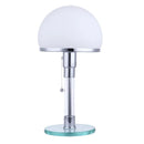 Axyaa Frosted Glass Bauhaus Desk Lamp Silvery Body LED Lights