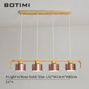 Axyaa Metal LED Pendant Lights with Wood Lampshade for Dining and Kitchen