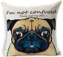 Axyaa French Bulldog Print Linen Throw Pillowcase for Home and Car Decor