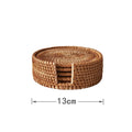 Axyaa Rattan Table Mats Set, Heat Resistant, Scald Resistant, Dining Coasters, Household Use