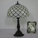 Axyaa Retro Mediterranean Stained Glass Table Lamp LED for Home Decor