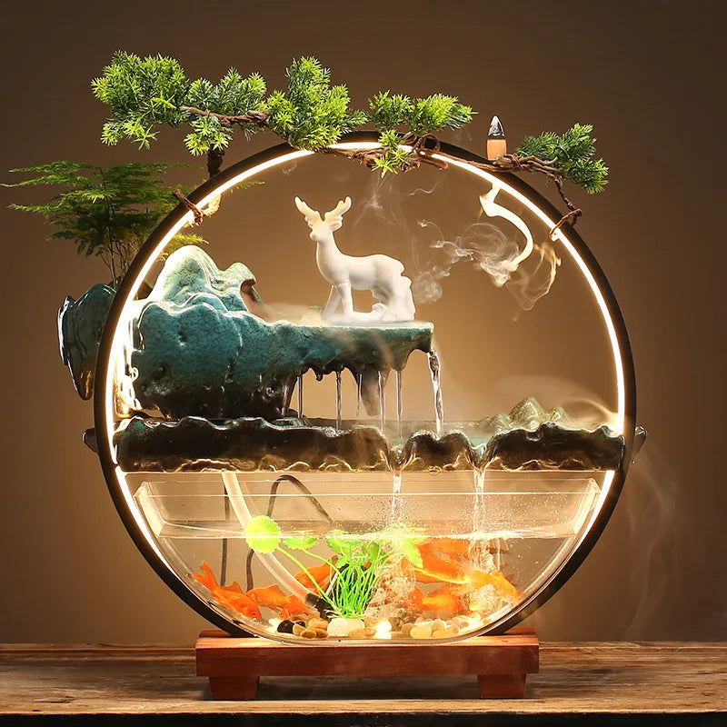 Axya Flowing Water Ornament Landscape Fish Tank Fountain - Creative Home Decoration