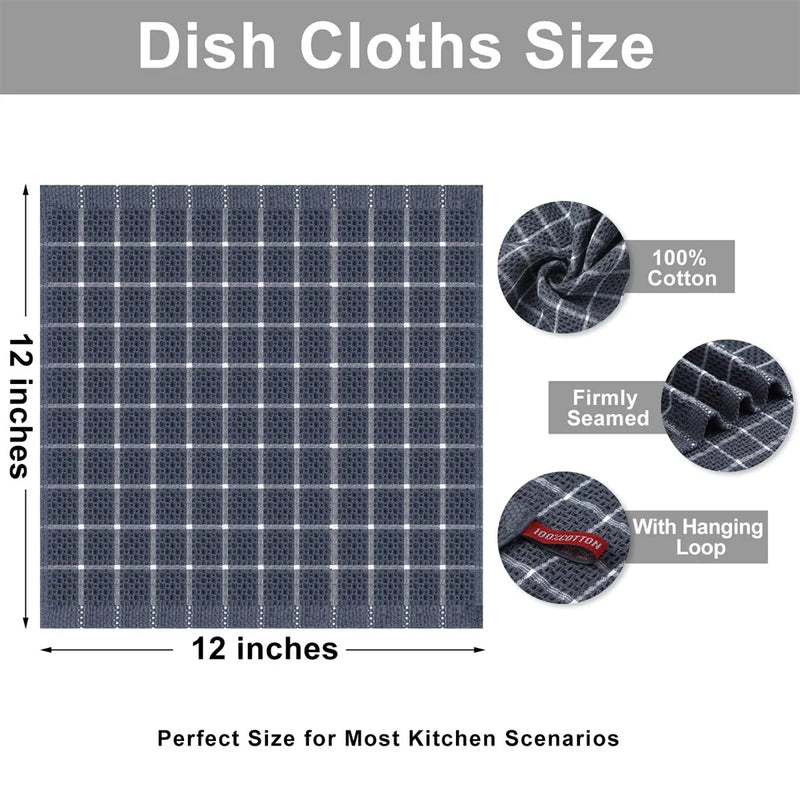 Axyaa Kitchen Towels: Absorbent Honeycomb Cleaning Cloth Set for Dishes, Tableware & Glass