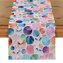 Axyaa Abstract Cat Table Runner for Farmhouse Dining Decor