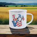 Axyaa Freedom Series Enamel Mug: USA 4th July Coffee Cup - Celebrate Festive Drinkware