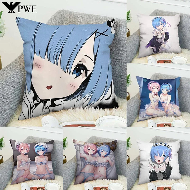 Axyaa 45x45 Cushions Covers for Bed Pillows, Sofa Anime Body Home Decor