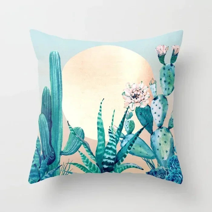 Axyaa Plant Pattern Pillowcase 45*45cm for Home Office Decor