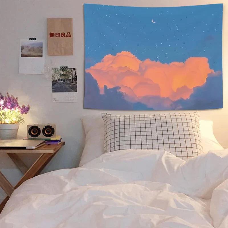 Axyaa 3D Print Landscape Tapestry Wall Hanging for Bedroom and Dorm Decor