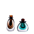 Axyaa Double Stained Glass Vase with Lid - Gradient Flower Vase & Terrarium