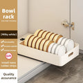 Axyaa Kitchen Sliding Dish Rack Drawer Bowl Storage Shelf with Rail