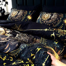 Axyaa Golden Sun Moon Planet Duvet Set - 1 Duvet Cover & 2 Pillowcases