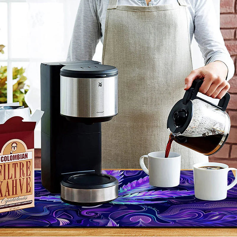 Axyaa 3D Coffee Mat: Quick Dry Kitchen Drying Mat & Bathroom Drain Pad