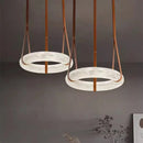 Axyaa Circular Marble Lamp: Modern Designer Art Light for Living & Dining Room