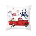 Axyaa LOVE USA Patriotic Letters Decorative Cushion Cover - Cartoon Style Home Decor Pillowcase