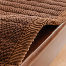 Axyaa Thick Corduroy Sofa Cushion: Anti-Slip, Durable, Gray Seat Covers