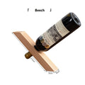 Axyaa Slanted Wood Wine Rack: Modern Minimalist Red Wine Bottle Holder