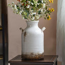 Axyaa 14" Ceramic Rustic Farmhouse Vase, White Decorative Vase for Home Décor, Large Living Room Vase