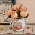 Axyaa Ceramic Vase & Flower Arrangement Set - Home Decor Crafts