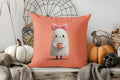 Cute Ghost Floral Halloween Pillow Cover for Sofa Bedroom Car by Axyaa