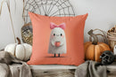 Cute Ghost Floral Halloween Pillow Cover for Sofa Bedroom Car by Axyaa
