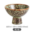 Axyaa Tall Feet Snack Bowl - Retro Ceramic Dessert Plate for Restaurant Tableware